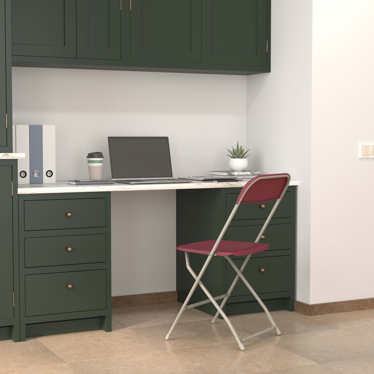 Emma and Oliver Plastic Folding Chair - 4 Pack 650LB Weight Capacity